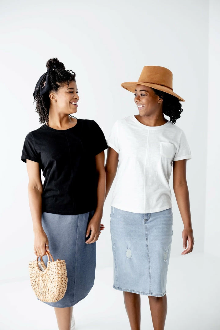 The Main Street Exchange Lancaster Collection 'Amara' Basic Pocket Tee 1 The Main Street Exchange Lancaster Collection 'Amara' Basic Pocket Tee