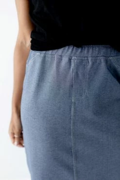 The Main Street Exchange 'Piper' Knee Length Knit Denim Skirt Exclusive Designs 24 The Main Street Exchange 'Piper' Knee Length Knit Denim Skirt Exclusive Designs