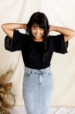 Mikarose 'Monet' Flutter Sleeve Top FINAL SALE Tops/Cardigans