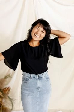 Mikarose 'Monet' Flutter Sleeve Top FINAL SALE Tops/Cardigans