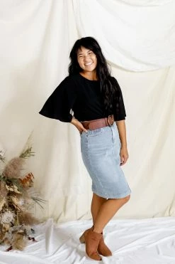 The Main Street Exchange 'Leah' Denim Skirt In Light Wash 29 The Main Street Exchange 'Leah' Denim Skirt In Light Wash