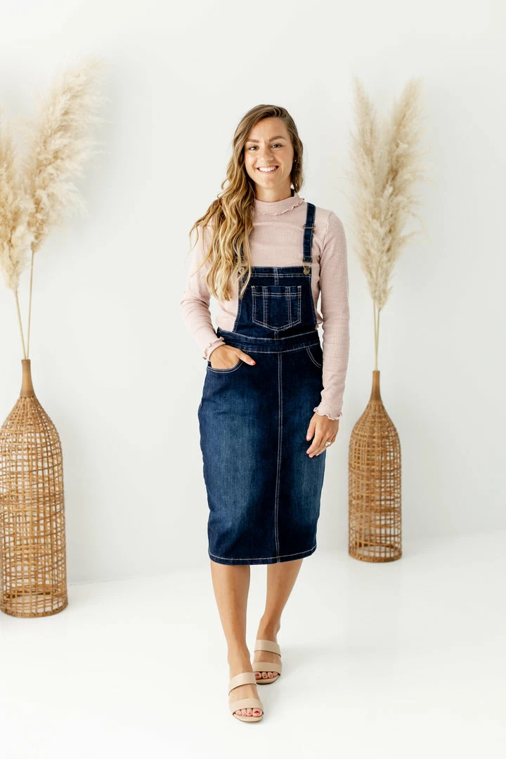 The Main Street Exchange 'Emerson' Dark Denim Skirt Overalls Exclusive Designs 4 The Main Street Exchange 'Emerson' Dark Denim Skirt Overalls Exclusive Designs