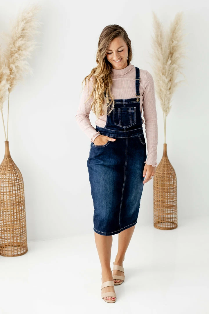 The Main Street Exchange 'Emerson' Dark Denim Skirt Overalls Exclusive Designs 7 The Main Street Exchange 'Emerson' Dark Denim Skirt Overalls Exclusive Designs