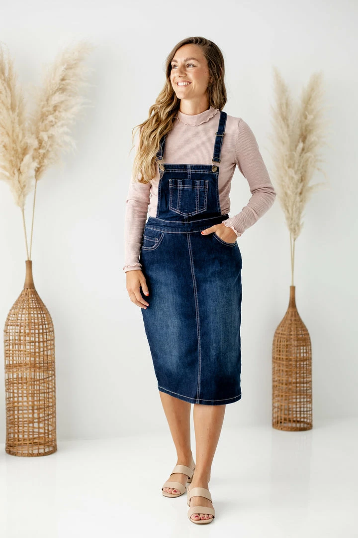 The Main Street Exchange 'Emerson' Dark Denim Skirt Overalls Exclusive Designs 2 The Main Street Exchange 'Emerson' Dark Denim Skirt Overalls Exclusive Designs