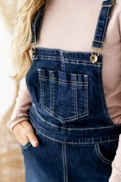 The Main Street Exchange 'Emerson' Dark Denim Skirt Overalls Exclusive Designs 19 The Main Street Exchange 'Emerson' Dark Denim Skirt Overalls Exclusive Designs