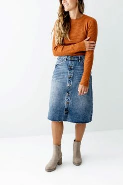 The Main Street Exchange 'Hilda' Denim Skirt In Medium Vintage Wash