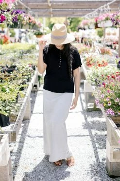 The Main Street Exchange 'Caroline' Long Knit Denim Skirt Exclusive Designs