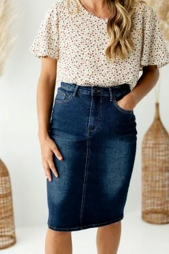 The Main Street Exchange 'Wren' Classic Denim Skirt