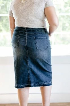 The Main Street Exchange 'Adeline' Knee Length Denim Skirt FINAL SALE