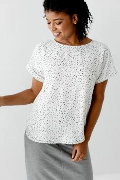 The Main Street Exchange 'Shalom' Printed Top In Ivory Lancaster Collection 12 The Main Street Exchange 'Shalom' Printed Top In Ivory Lancaster Collection