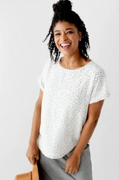 The Main Street Exchange 'Shalom' Printed Top In Ivory Lancaster Collection 17 The Main Street Exchange 'Shalom' Printed Top In Ivory Lancaster Collection