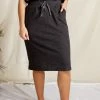 The Main Street Exchange 'Lauren' Everyday Textured Skirt In Charcoal Grey Exclusive Designs
