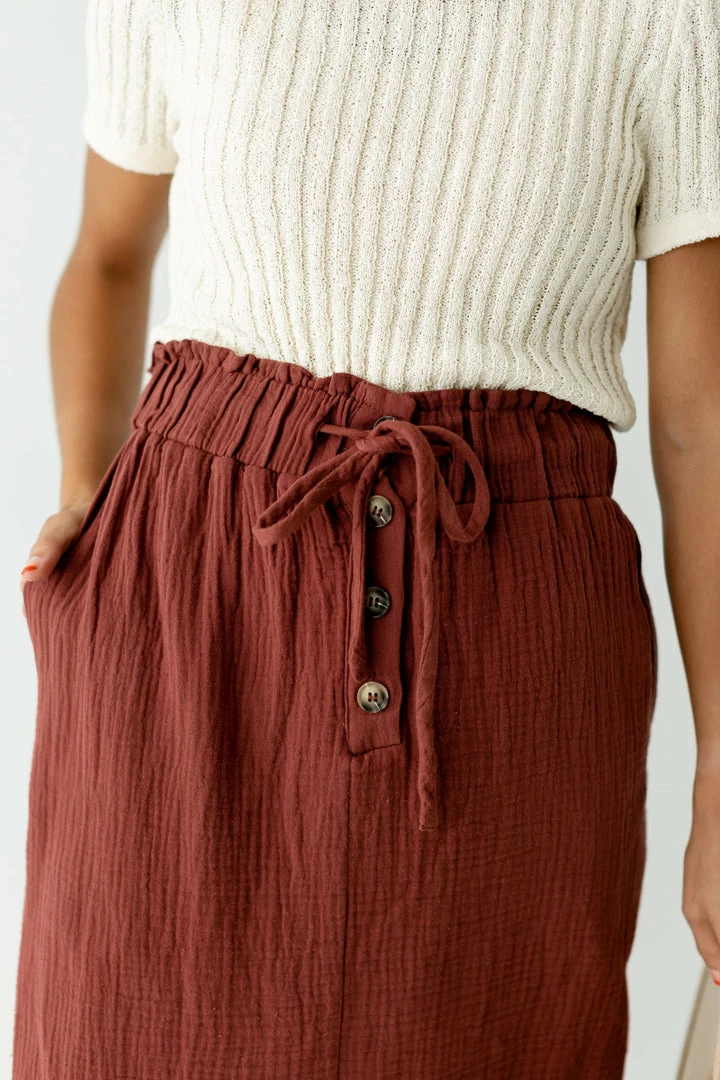 Tea N Rose Skirts 'Paisley' Paper Bag Waist Skirt In Copper 4 Tea N Rose Skirts 'Paisley' Paper Bag Waist Skirt In Copper