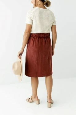 Tea N Rose Skirts 'Paisley' Paper Bag Waist Skirt In Copper 9 Tea N Rose Skirts 'Paisley' Paper Bag Waist Skirt In Copper