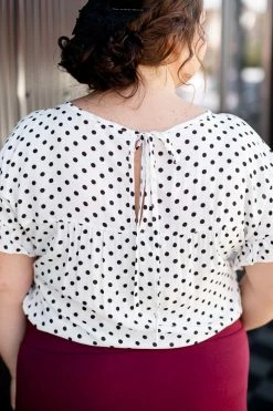 Hailey & Co PLUS 'Maureen' Polka Dot Print Flutter Sleeve Top (2 Colors) FINAL SALE Tops/Cardigans