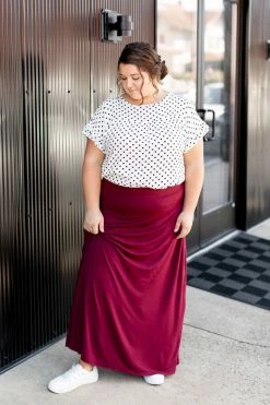 Hailey & Co PLUS 'Maureen' Polka Dot Print Flutter Sleeve Top (2 Colors) FINAL SALE Tops/Cardigans