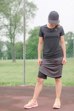 The Main Street Exchange Exclusive Designs 'Alexa' Athletic Skort In Warm Charcoal 15 The Main Street Exchange Exclusive Designs 'Alexa' Athletic Skort In Warm Charcoal