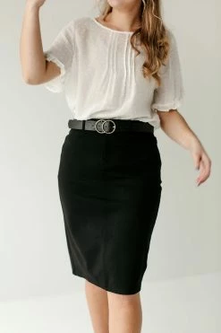 The Main Street Exchange 'Maven' Ponte Knit Skirt In Black FINAL SALE