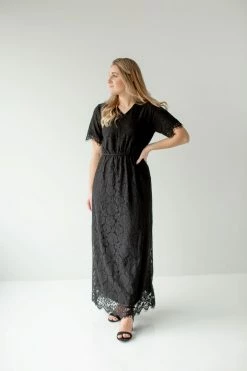 The Main Street Exchange 'Odessa' Lace Dress In Black Exclusive Designs