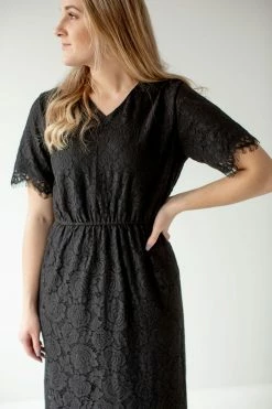The Main Street Exchange 'Odessa' Lace Dress In Black Exclusive Designs