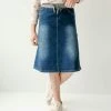 The Main Street Exchange Exclusive Designs 'Ava' Girl Knit Denim Skirt