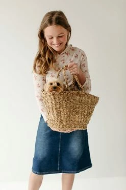 The Main Street Exchange Exclusive Designs 'Ava' Girl Knit Denim Skirt