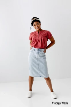 THE MAIN STREET EXCHANGE Exclusive Designs 'Kyra' Denim Skirt 16 THE MAIN STREET EXCHANGE Exclusive Designs 'Kyra' Denim Skirt