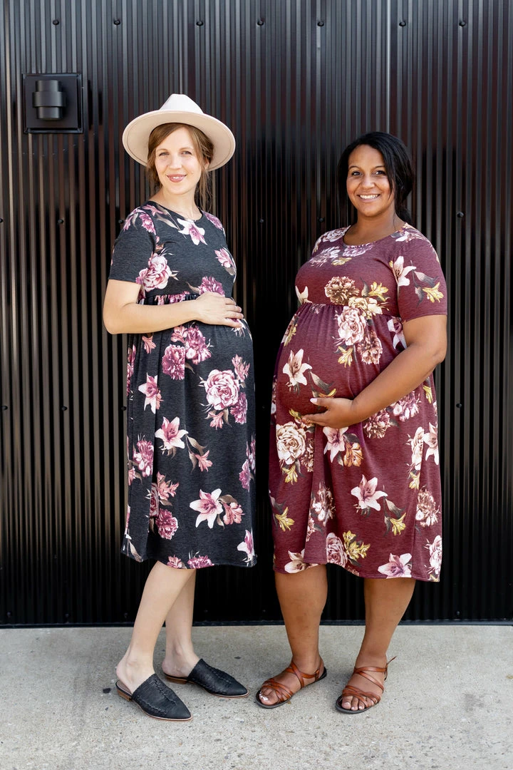 RK Apparel 'Amber' Babydoll Maternity Midi Dress FINAL SALE Dresses 1 RK Apparel 'Amber' Babydoll Maternity Midi Dress FINAL SALE Dresses