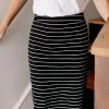 The Main Street Exchange 'Anna' Skirt In Black/White Stripes FINAL SALE