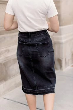 The Main Street Exchange 'Esme' Vintage Black Denim Skirt FINAL SALE