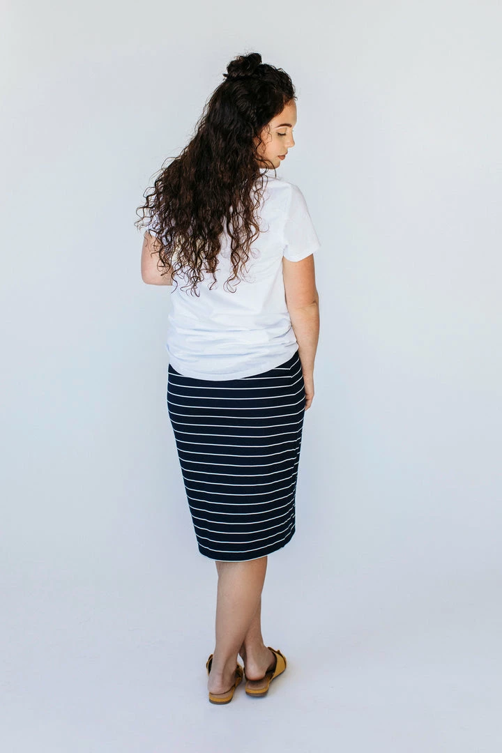 The Main Street Exchange 'Anna' Skirt In Navy With White Stripes FINAL SALE 2 The Main Street Exchange 'Anna' Skirt In Navy With White Stripes FINAL SALE